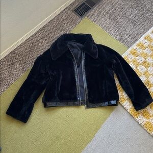 Maeve Cropped Faux Fur Jacket